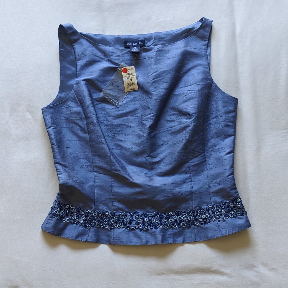 NWT Ann Taylor 100% Silk Fitted Blouse Size 10